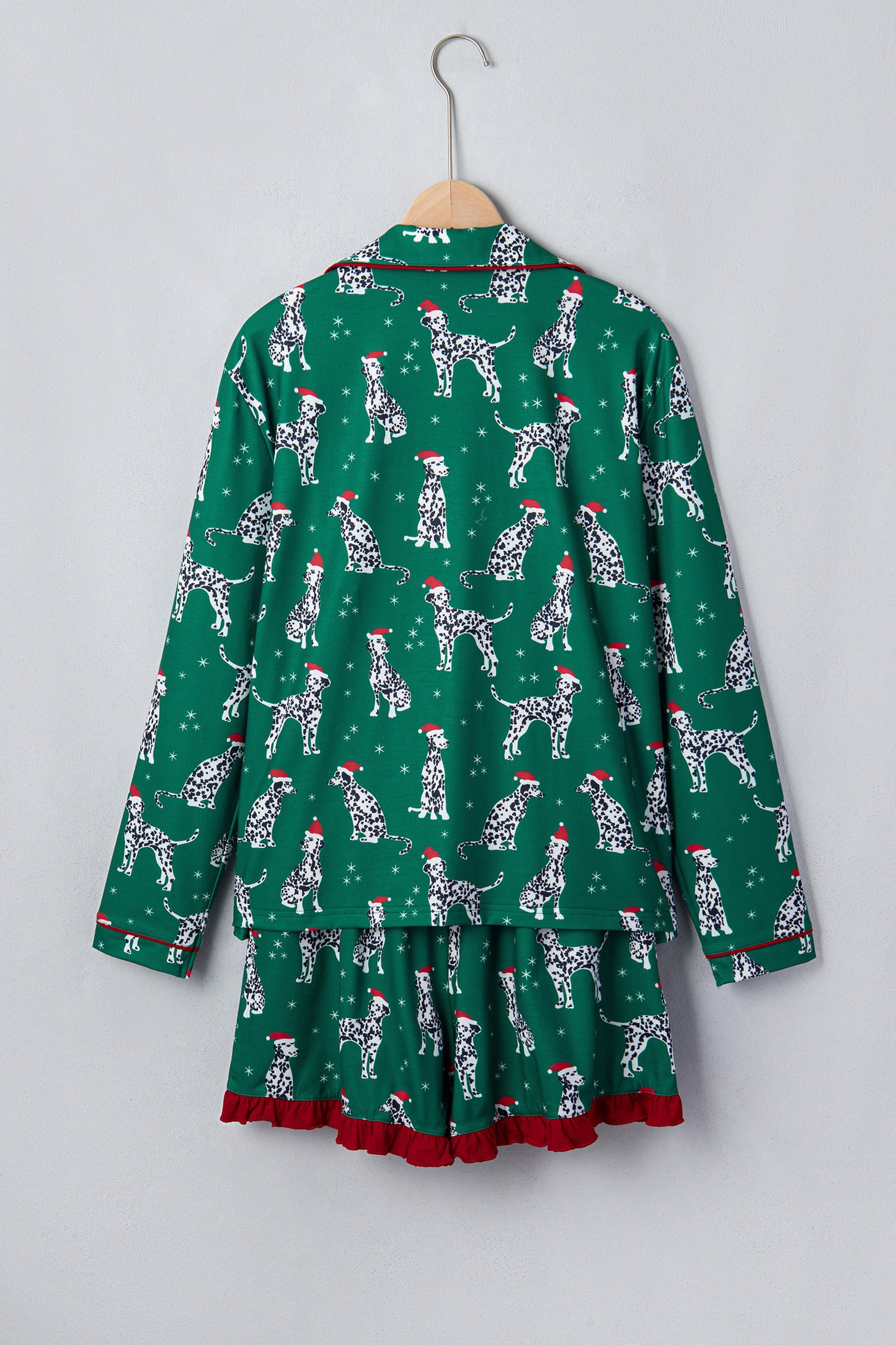 Christmas Dalmatian Top & Short Pajama Set