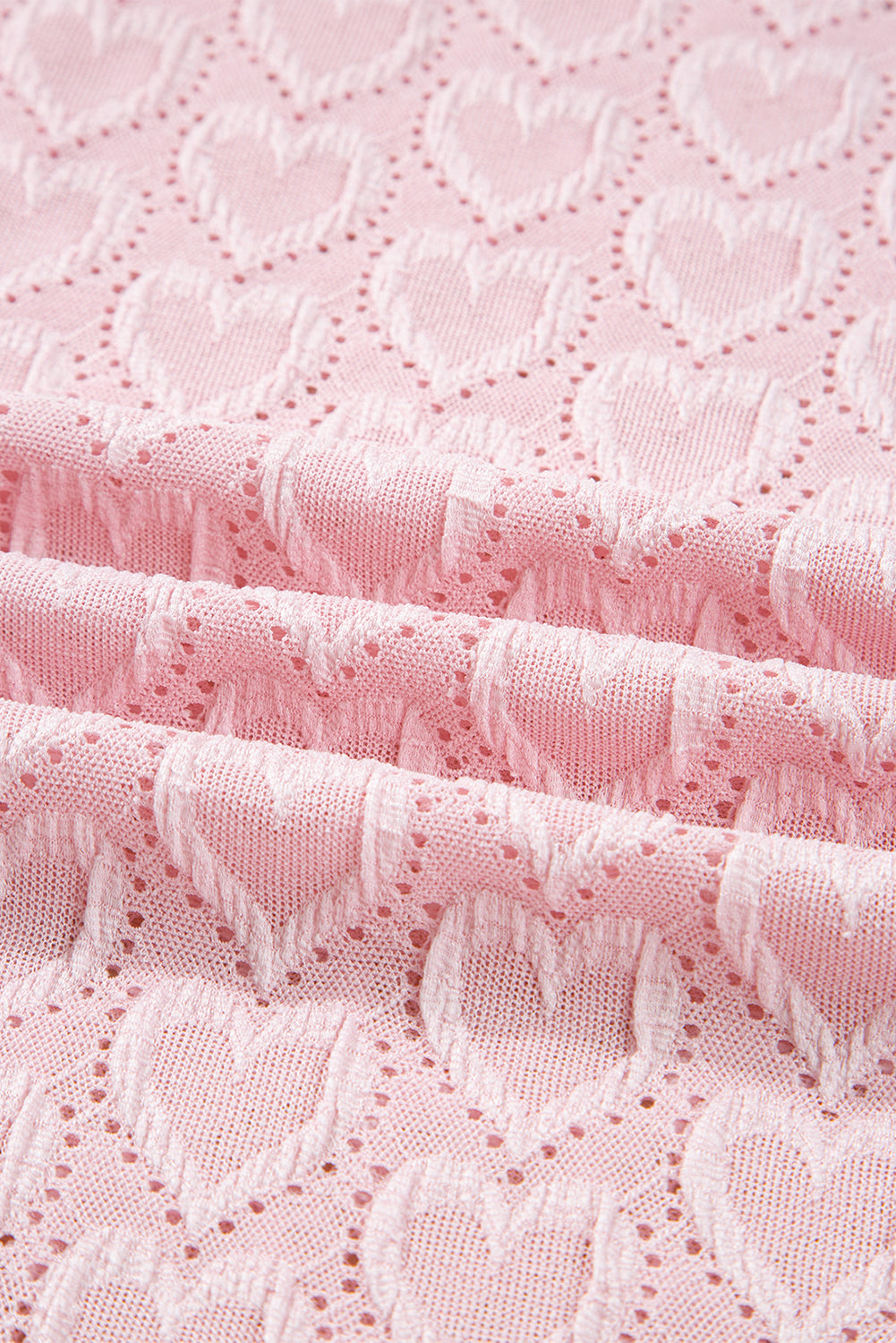 Valentine Heart Mock Neck Flare Long Sleeve Top