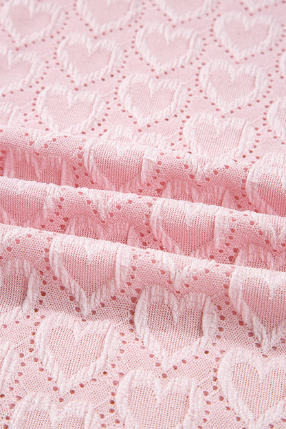 Valentine Heart Mock Neck Flare Long Sleeve Top