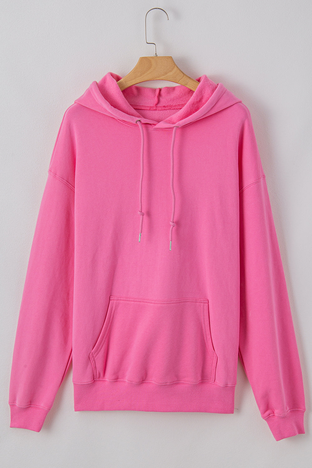 Fleece Lined Pocketed Drawstring Hoodie