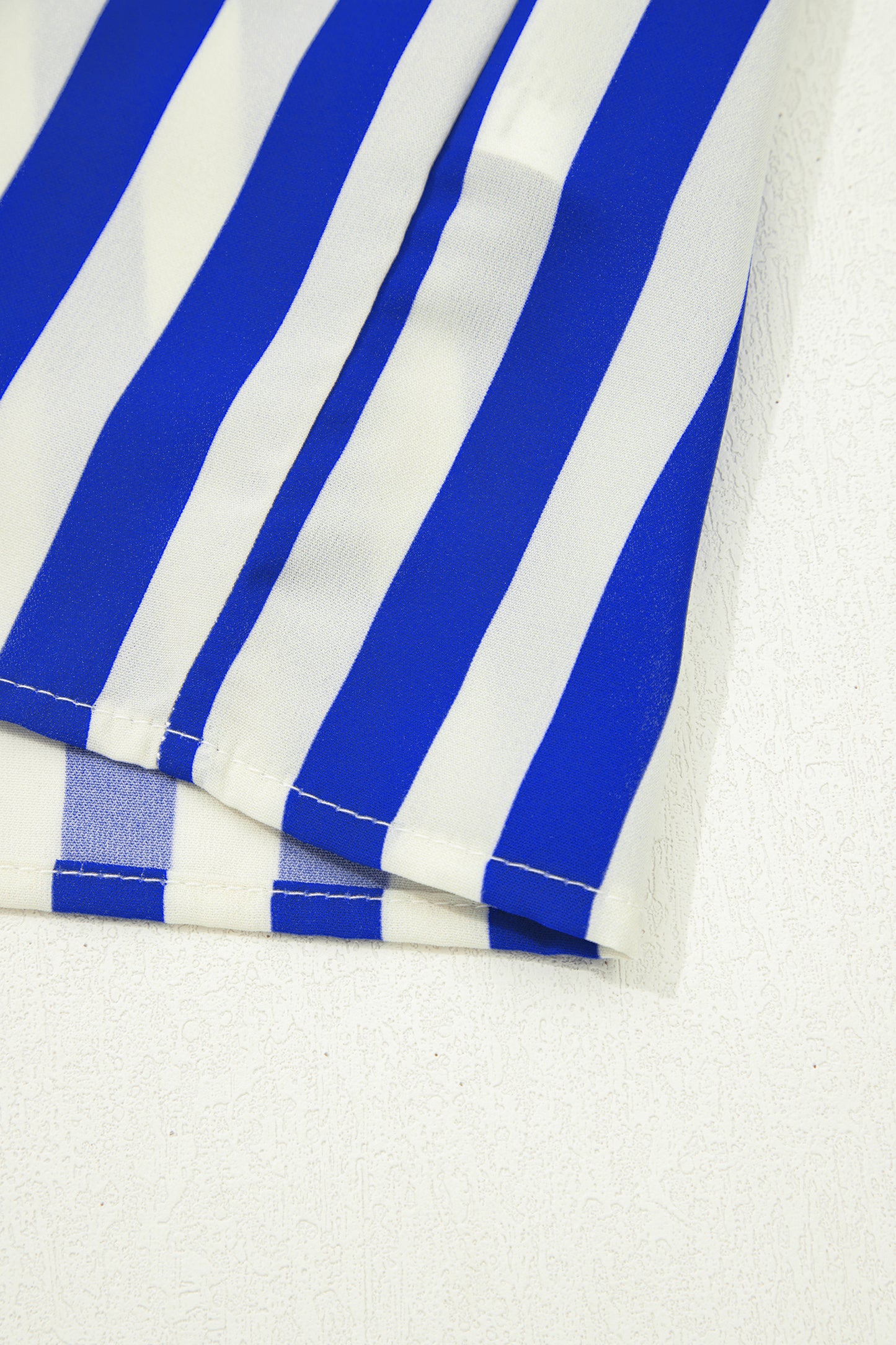Stripe Balloon Sleeve Button-Up Shirt