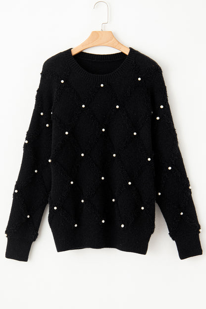 Pearl Embellished Long Sleeve Sweater