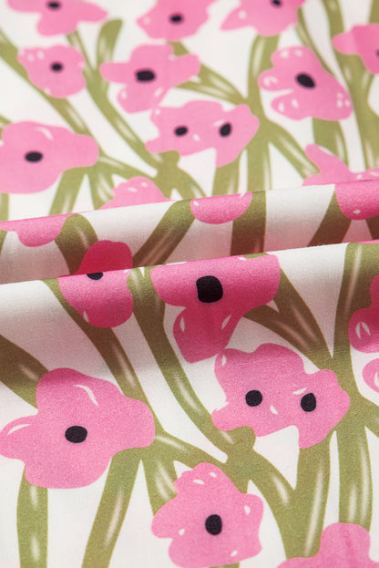 Plus Size Floral Square Neck Ruffle Strap Maxi Dress