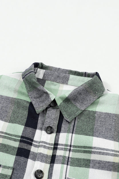 Plaid Patch Pocket Buttoned Shirt