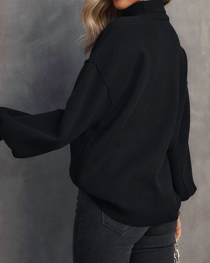 Turtleneck Lantern Long Sleeve Sweater