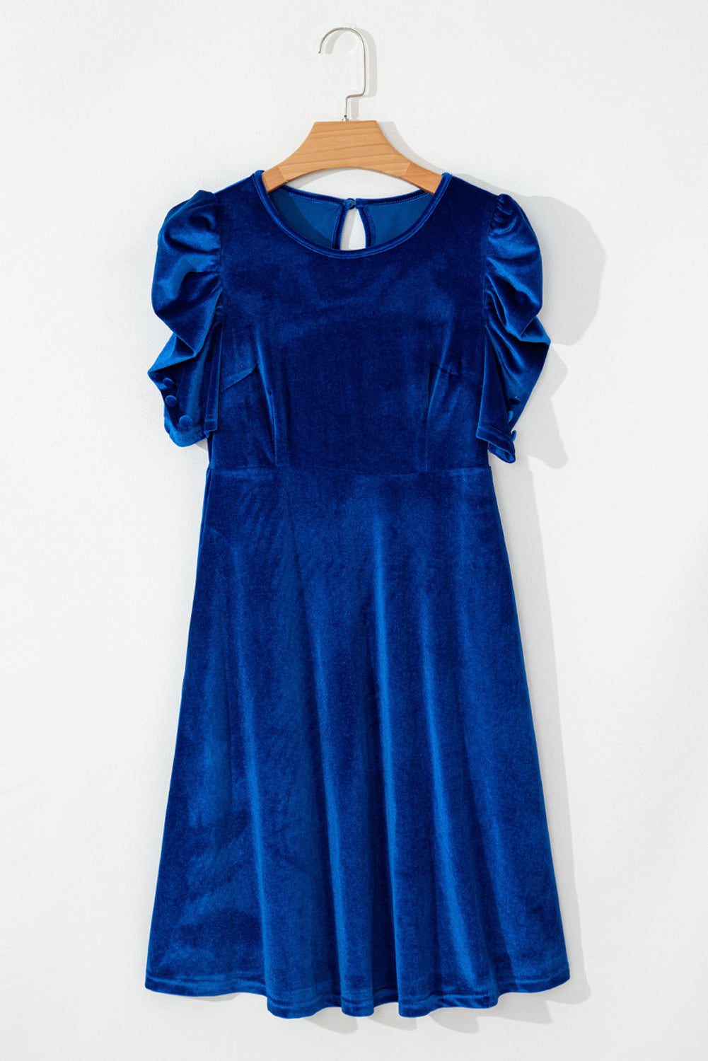 Velvet Ruched Short Sleeve Dress