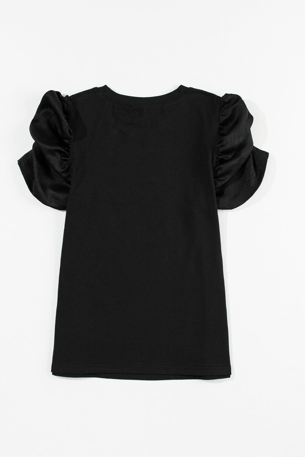 Ruched Short Puff Sleeve Tee