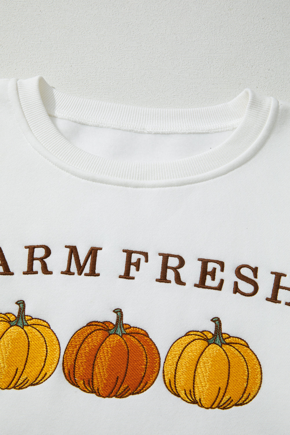 FARM FRESH PUMPKINS Embroidered Thanksgiving Sweatshirt