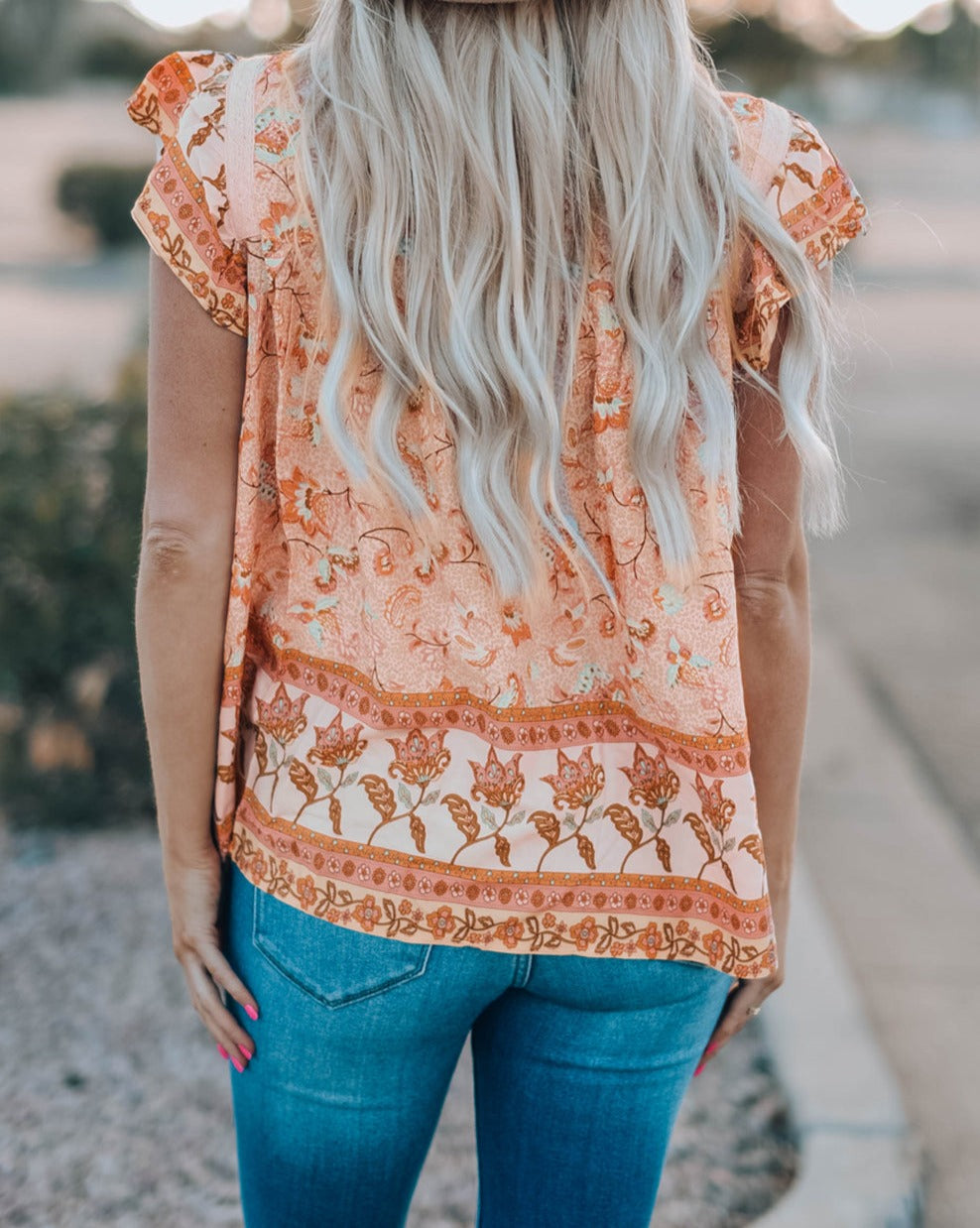 Floral Frilled Short Sleeve Top