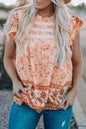 Floral Frilled Short Sleeve Top