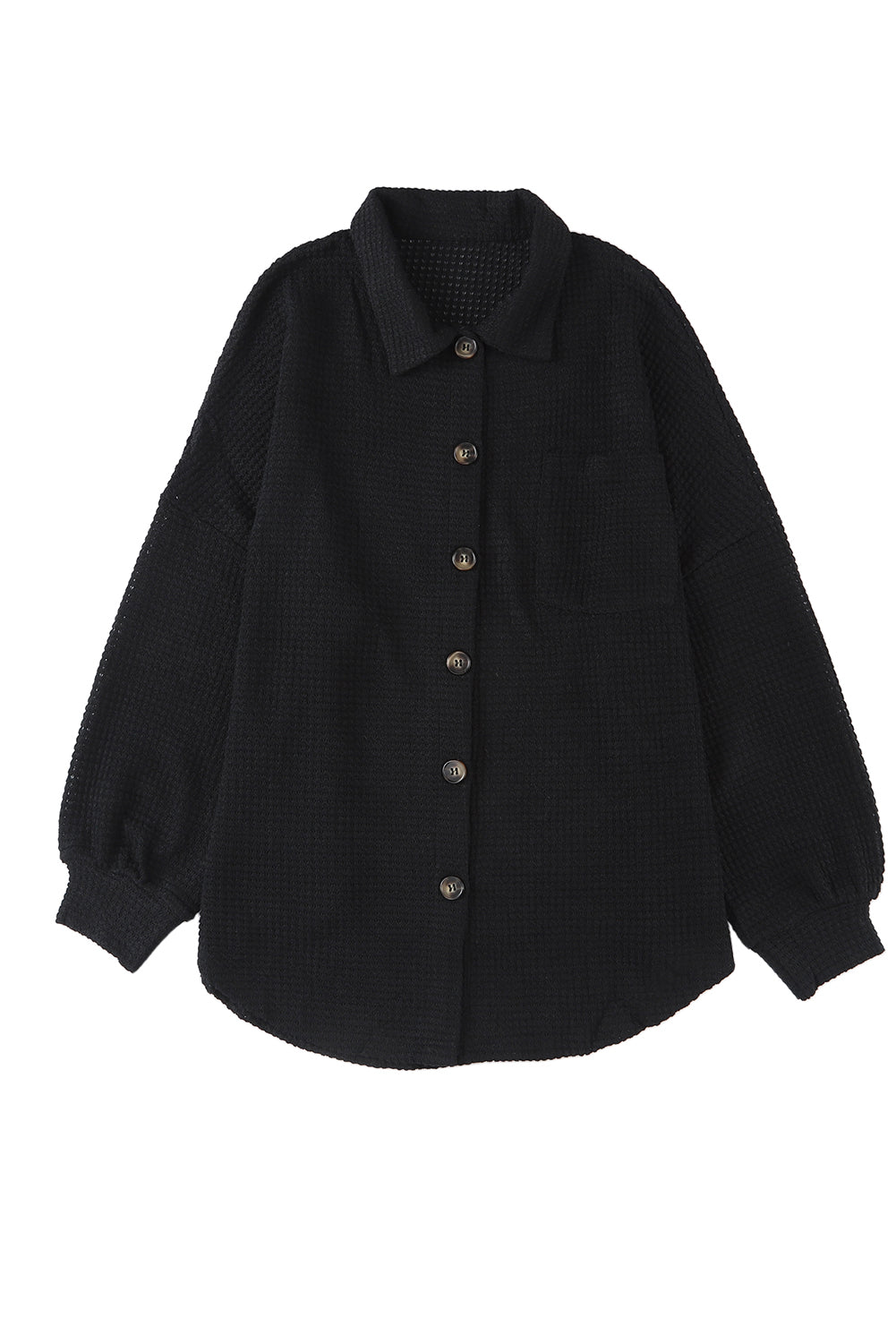 Waffle Chest Pocket Buttoned Shirt