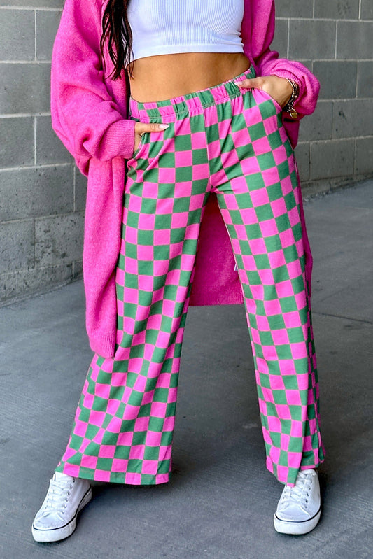 Checker High Waist Pants