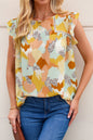 Abstract Flutter Sleeve Tank Top