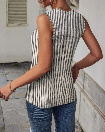 Stripe Twist Front Tank Top