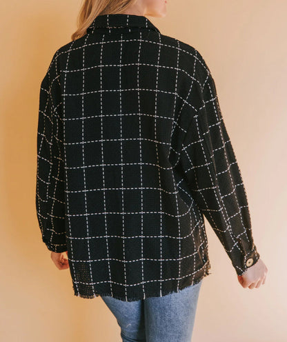 Western Checker Shacket w/Pockets