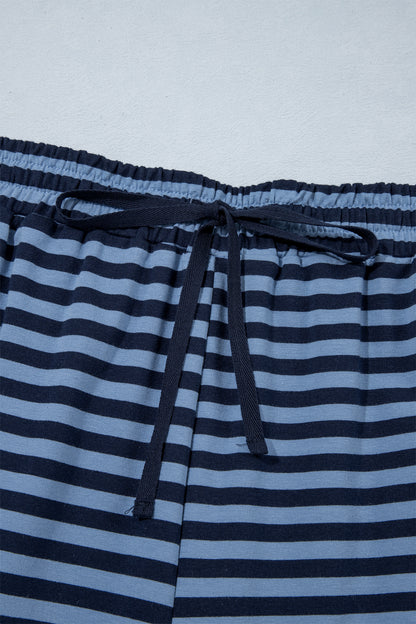 Plus Size Stripe Long Sleeve Top & Pants Set