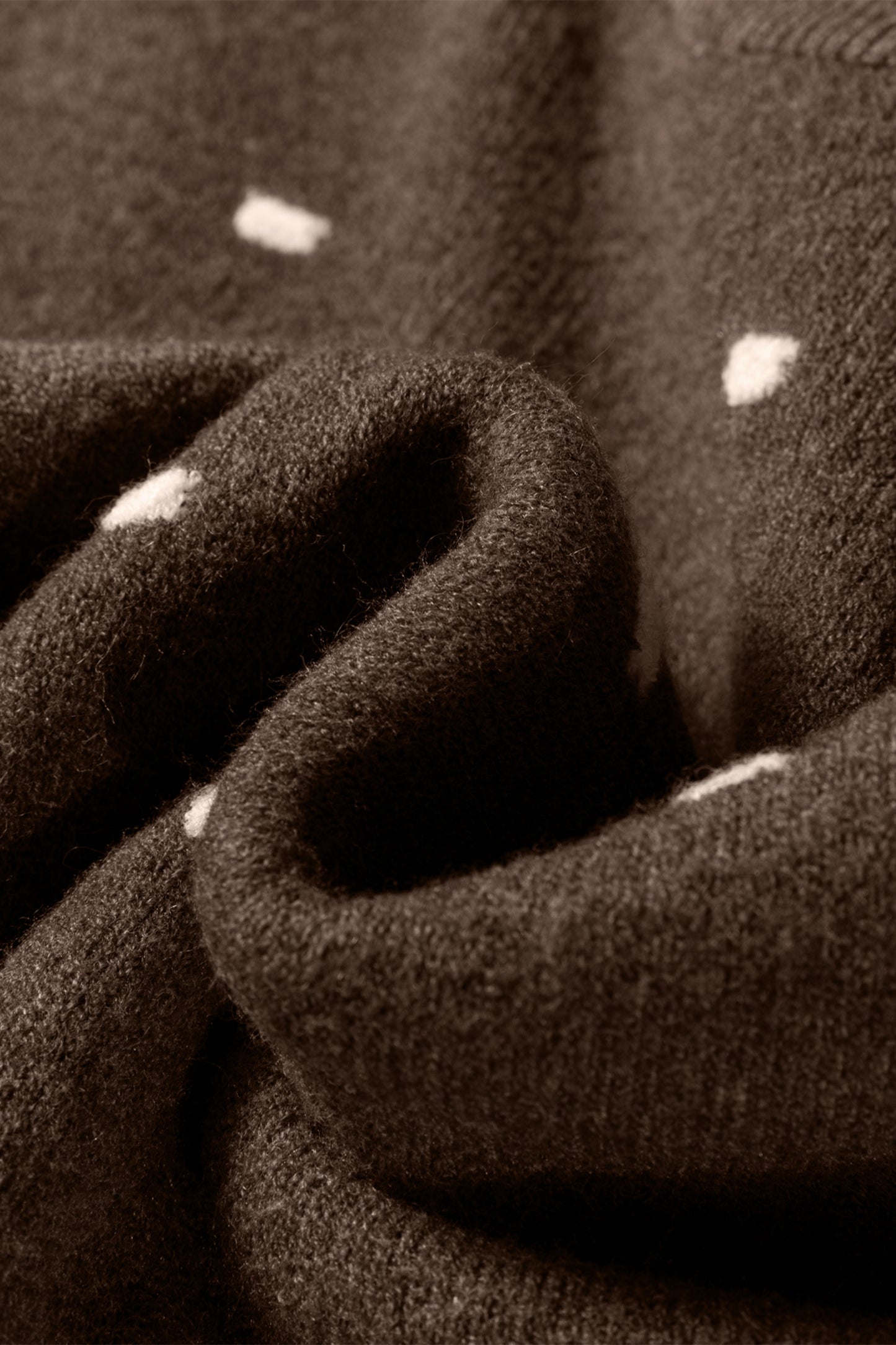 Dotted Ribbed Edge Crewneck Sweater