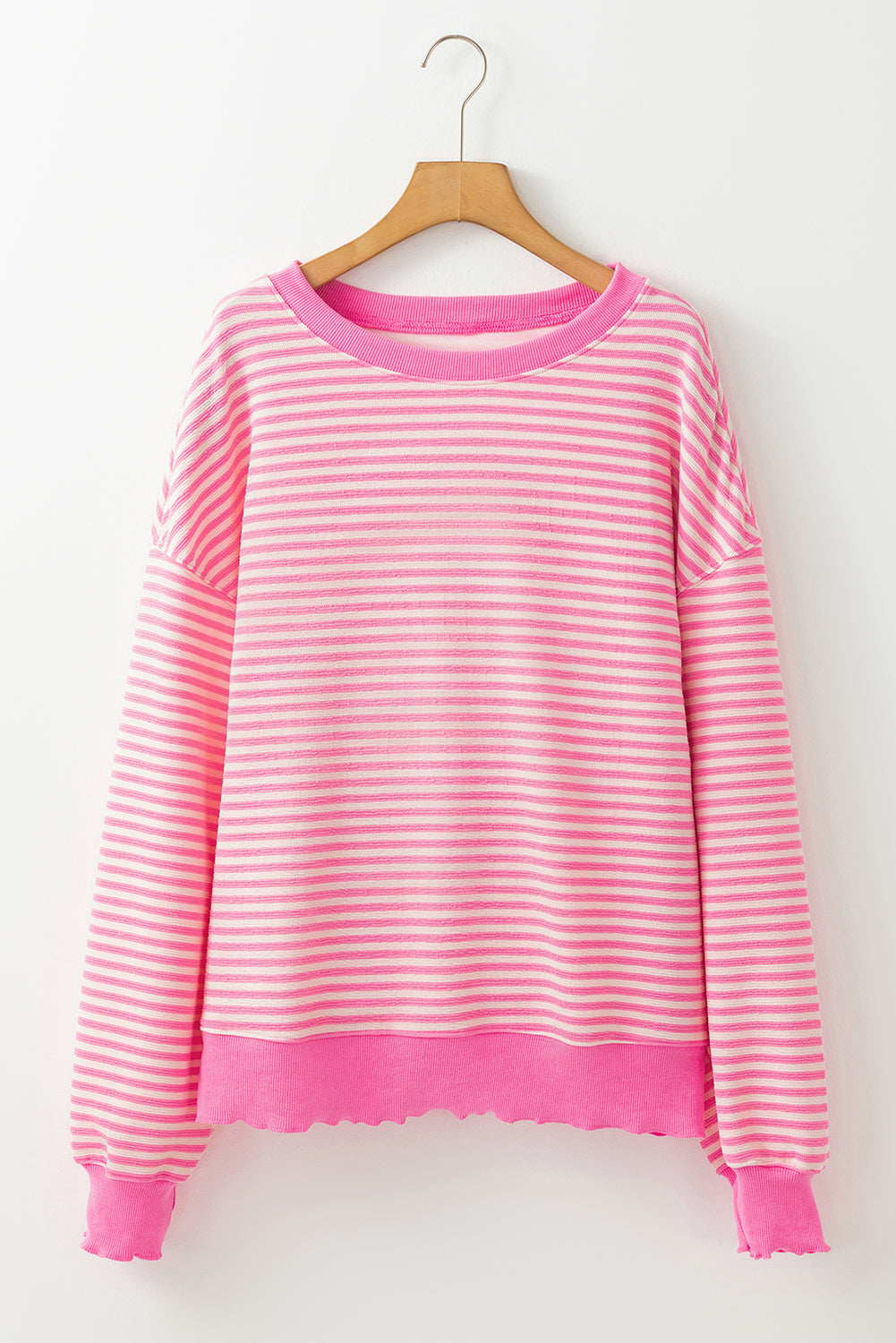 Stripe Drop Shoulder Long Sleeve Top