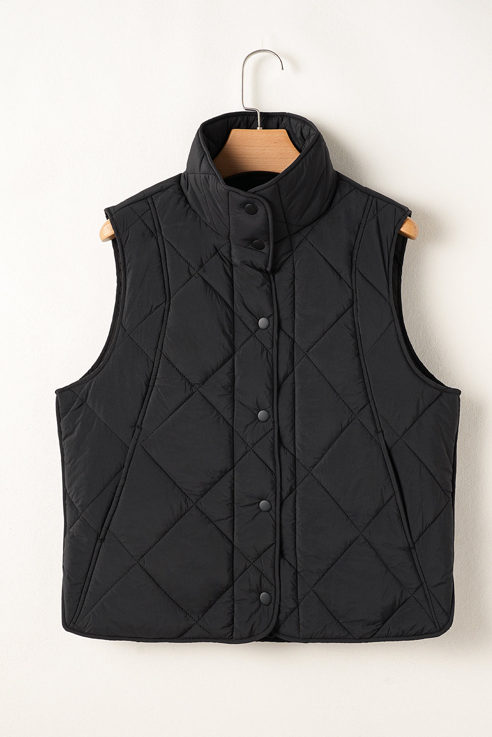 Quilted Button-Up Pocketed Vest