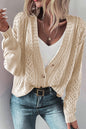 Hollowed Knit Buttoned Sweater Cardigan