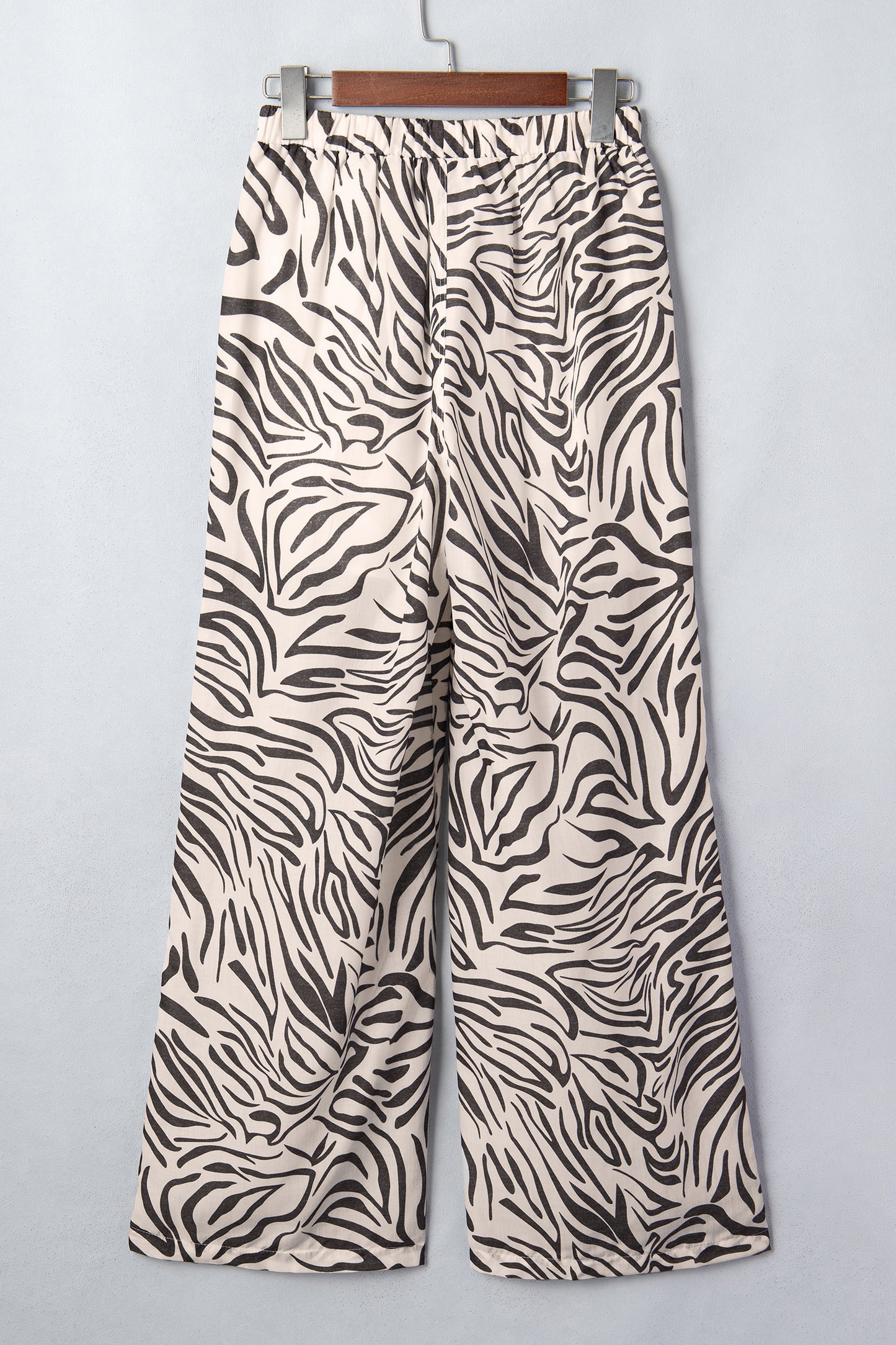 Western Zebra Drawstring High Waist Pocketed Pants