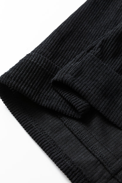 Plus Size Solid Corduroy Sleeveless Mini Dress