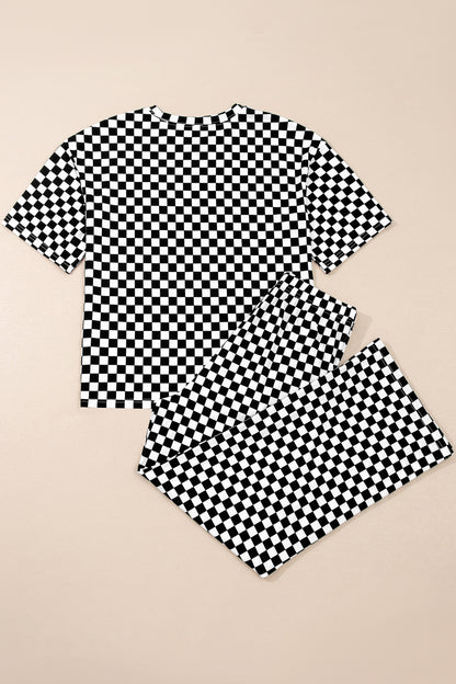 Checker Short Sleeve Tee & Pants Set
