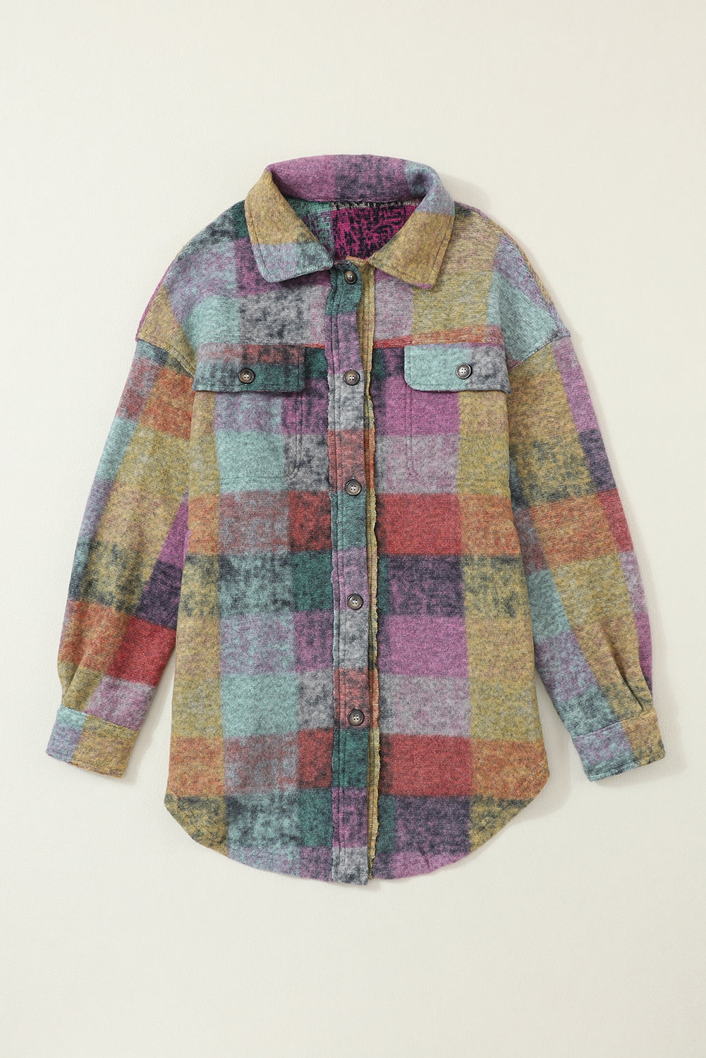 Plaid Pocketed Oversize Shacket