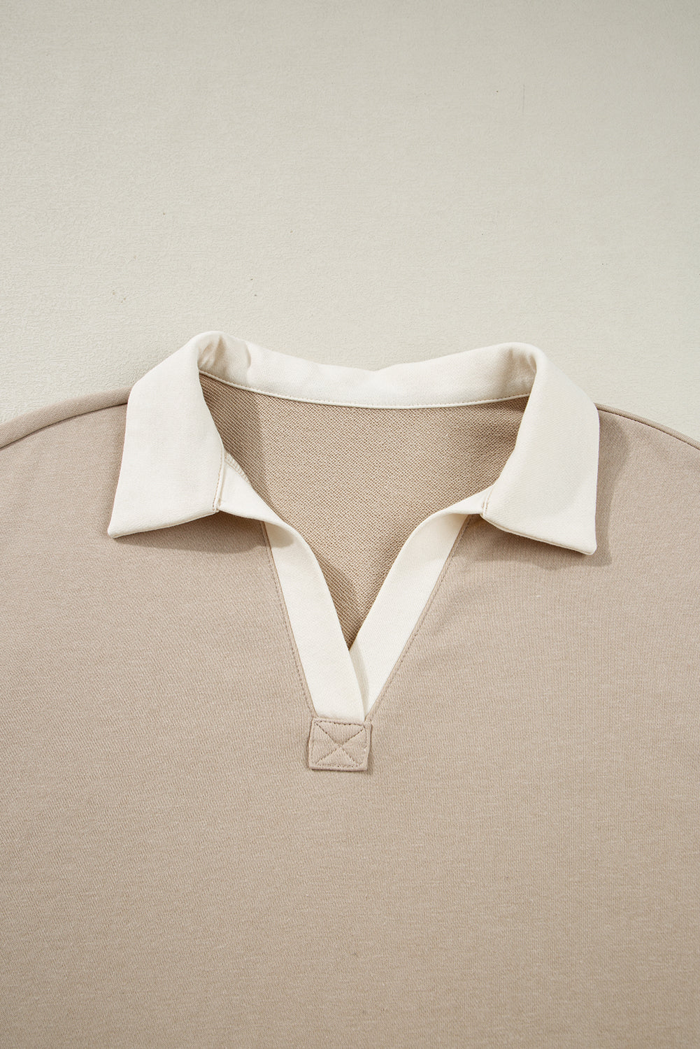 Colorblock Raw Edge Pullover and Drawstring Skirt Set