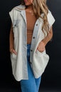 Colorblock Flap Pocket Jacket Vest