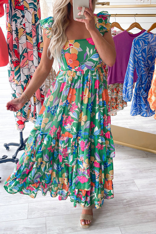 Floral Ruffle Tiered Maxi Dress