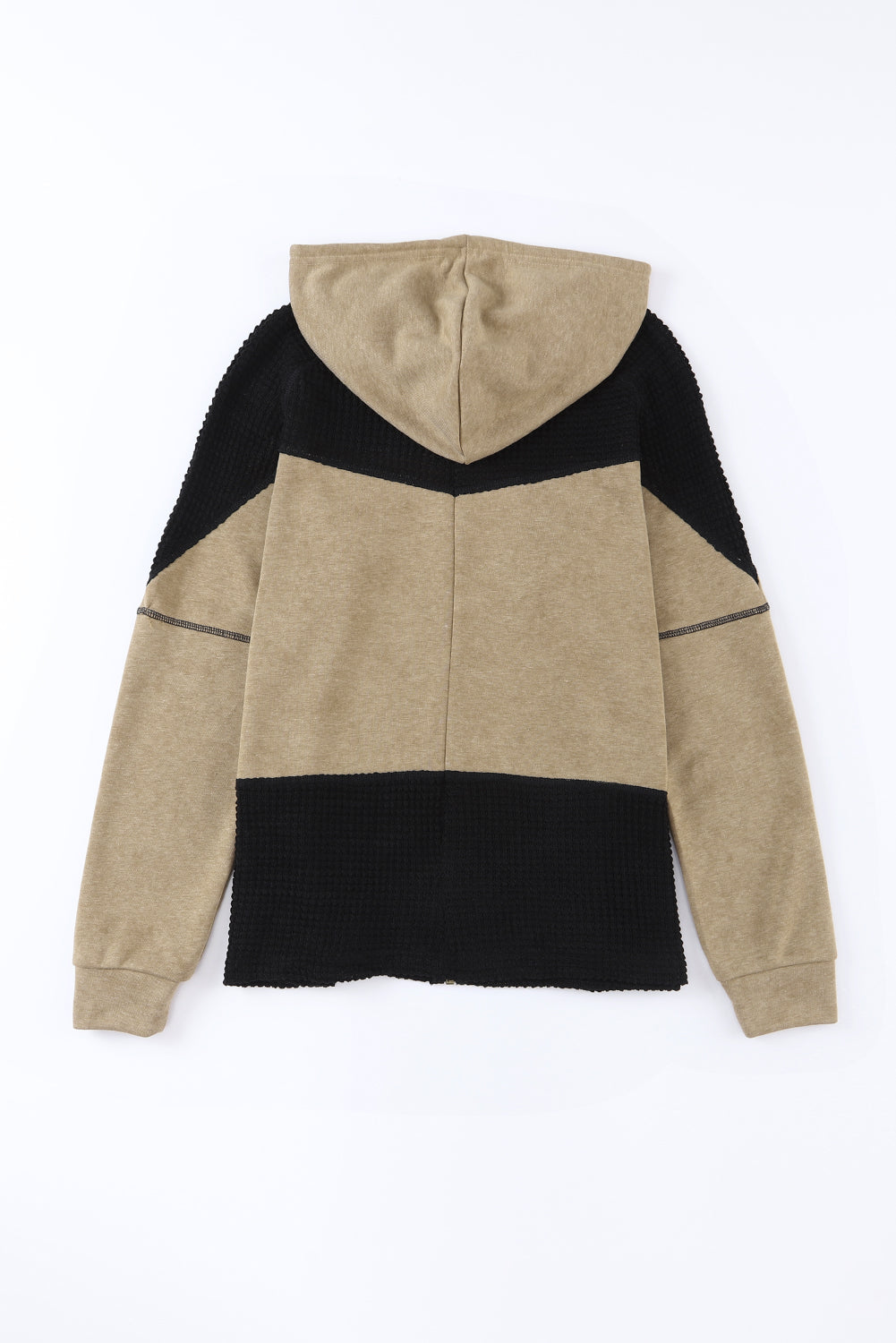 Waffle Patchwork Washed Hooded Jacket