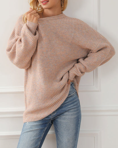 Rolled Edge Drop Shoulder Sweater