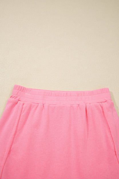 Solid Tank Top & Elastic Waist Mini Skort Set