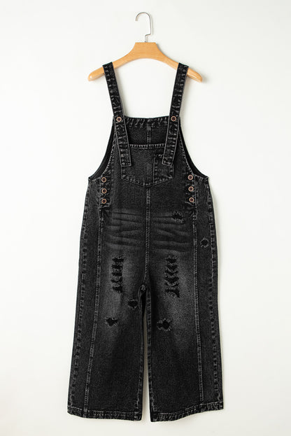 Denim Distressed Bib Pocket Overall