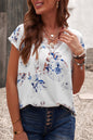 Scalloped Lace Short Sleeve Top