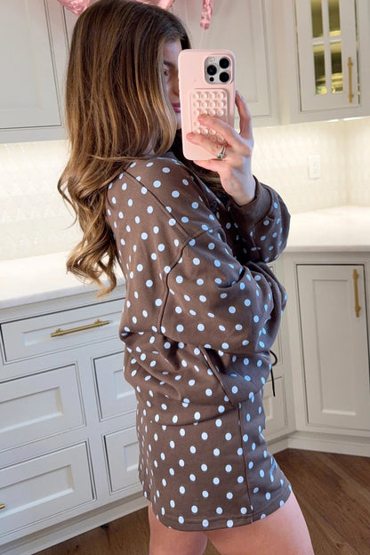 Polka Dot Long Sleeve Pullover & Bow Skort Set