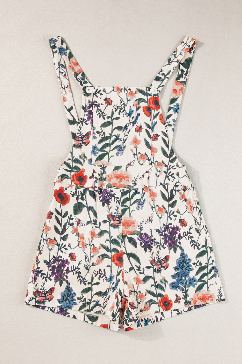 Floral Bib Open Back Romper