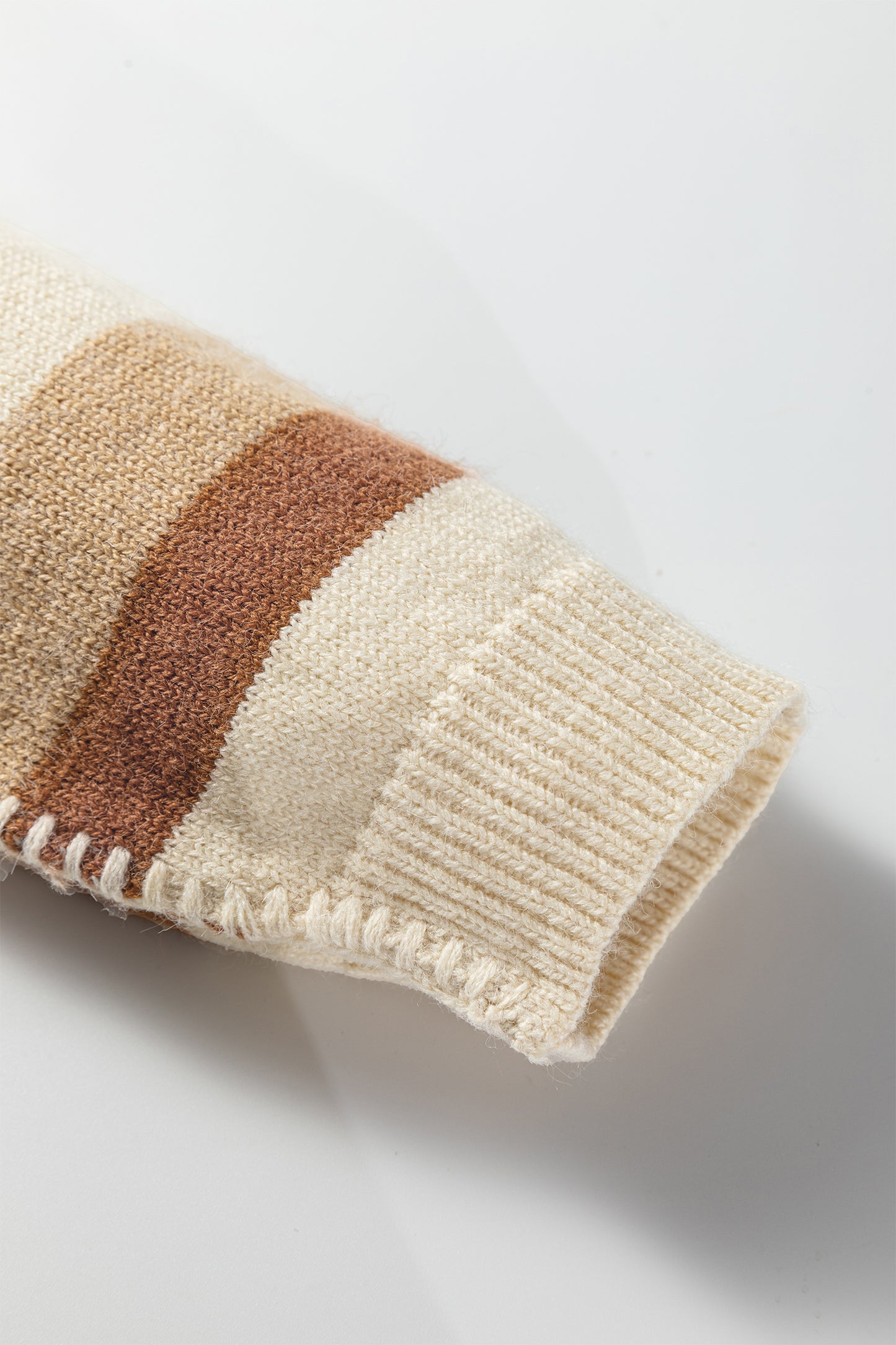 Stripe Reverse Seam Drop Shoulder Baggy Sweater