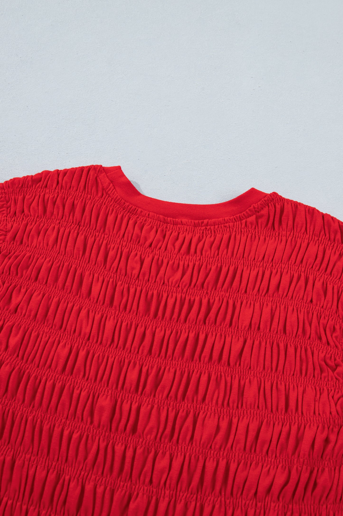 Solid Shirred Ruffle Peplum Hem Tank Top