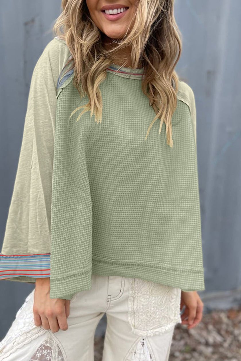 Waffle Wide 3/4 Sleeve Top