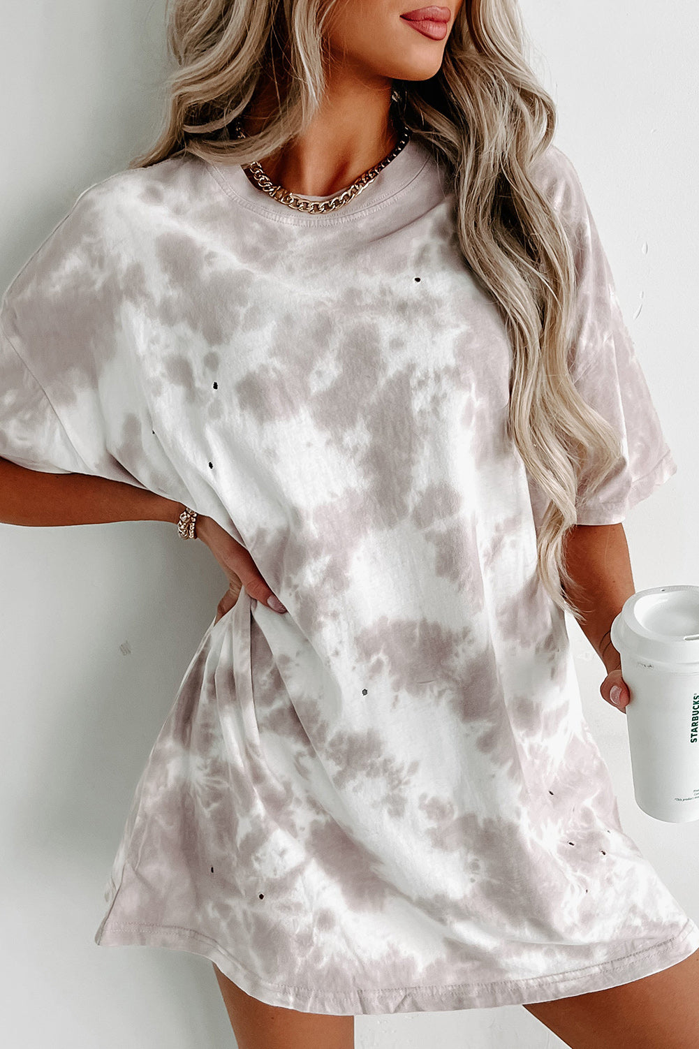 Tie-dye Round Neck Top