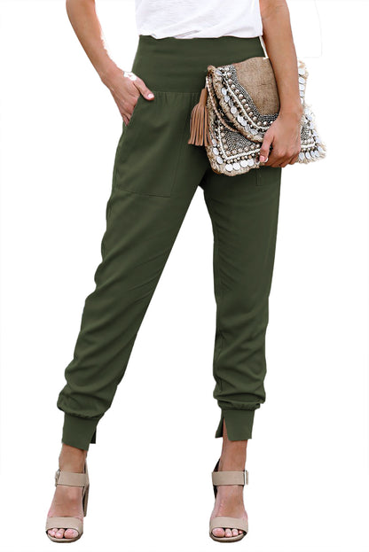 High Waist Pocketed Jogger Pants