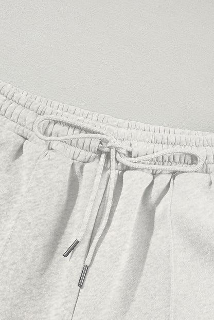 Solid Zip-Up Jacket and Drawstring Pants Set