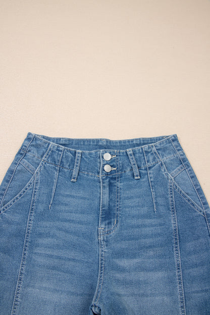 Medium Wash Denim High Waist Barrel Leg Jeans