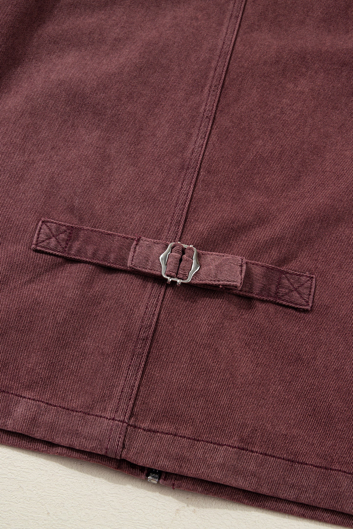 Corduroy Collar Zipped Front Denim Jacket