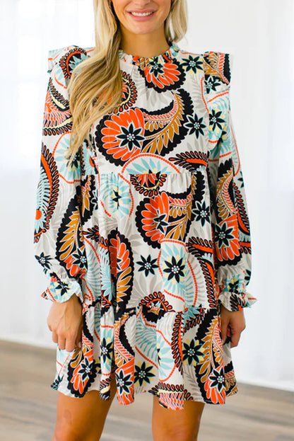 Paisley Floral Long Sleeve Dress