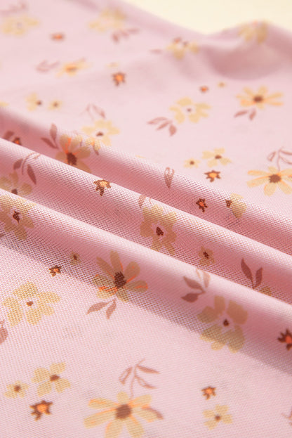 Floral Mesh Long Sleeve Top