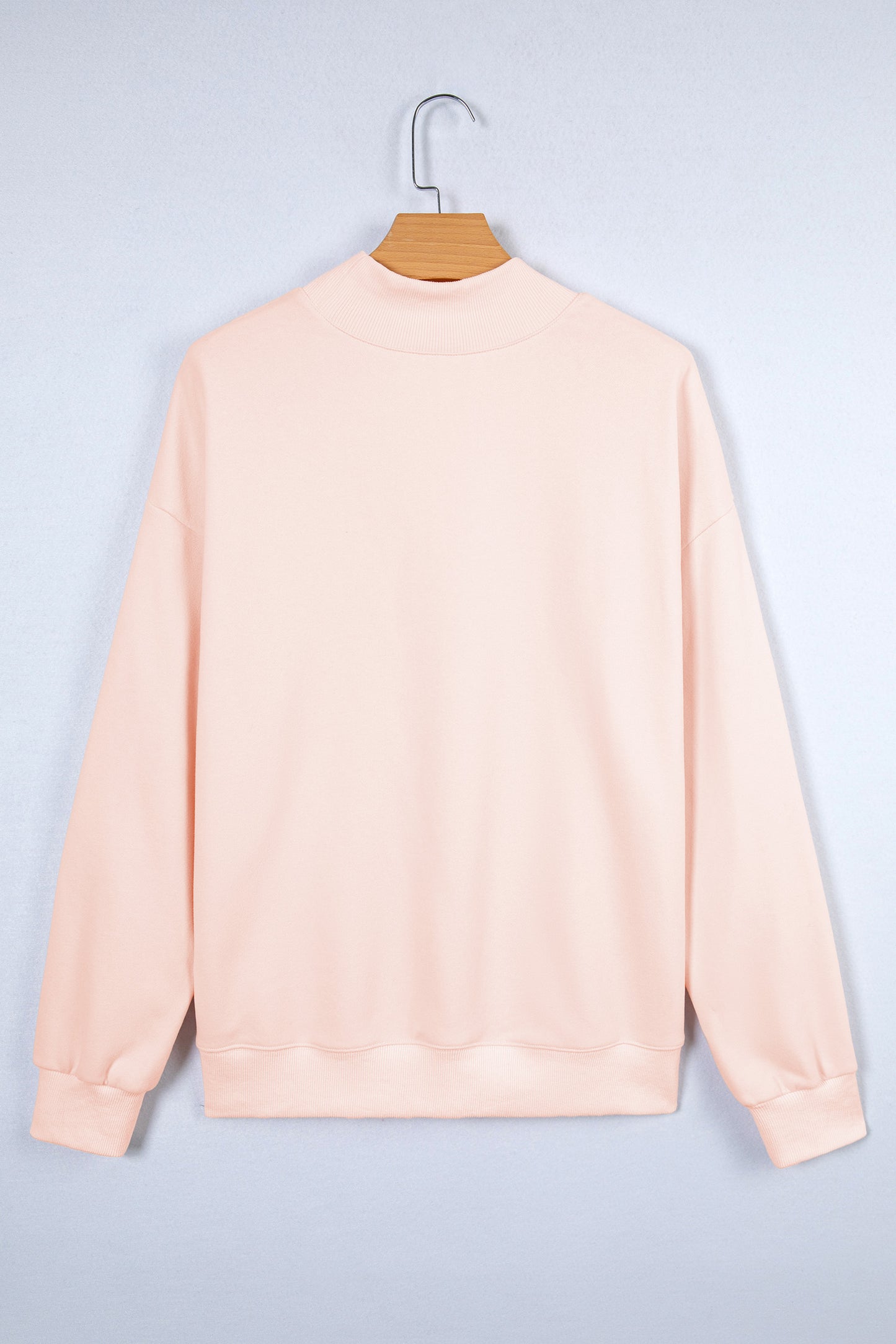 Blessed Embroidered Mock Neck Oversize Sweatshirt
