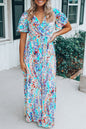 Floral Wrap V-Neck Maxi Dress